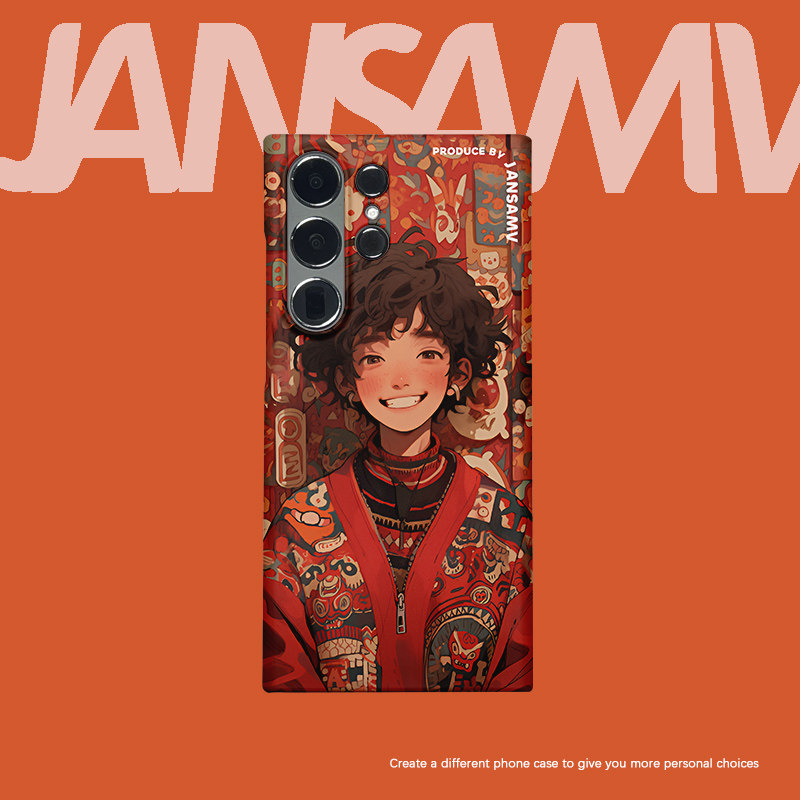 สไตล์ Y2K เหมาะสําหรับ Samsung S25ultra เคสโทรศัพท์สีแดง s24/s23/s22note20ultra Half-Pack Hard Case 