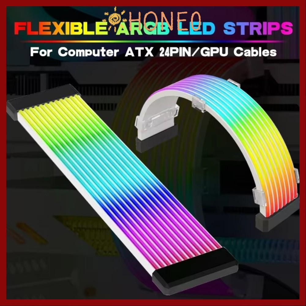 HONE PC Light Strip, DIY ยืดหยุ่น LED Strip Light, 8PIN 24PIN สาย ARGB Light Bar