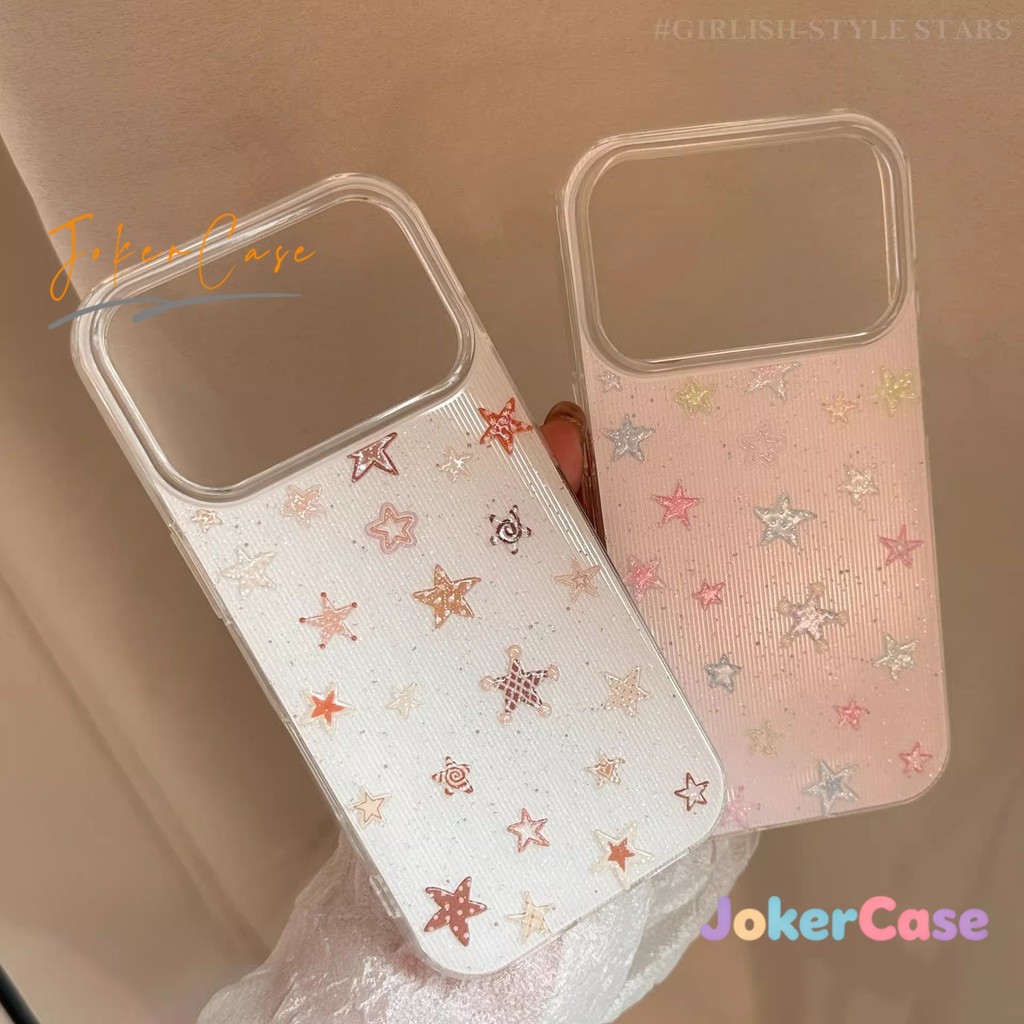 เหมาะสำหรับ IPhone 17 13 12 14 16 15 11 Pro Max  X XR XS MAX 7 8 14 16 Plus Air เคสโทรศัพท์ลายดาวสุดโรแมนติกและชวนฝัน