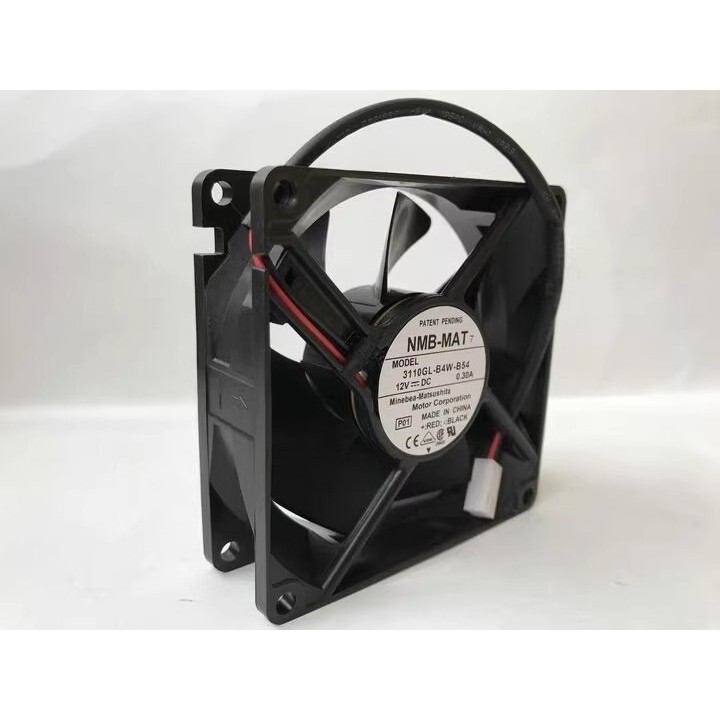 NMB-MAT 8025 แหล่งจ่ายไฟพัดลมระบายความร้อน 3110GL-B4W-B54 DC12V 0.30A 8CM 2-Pin