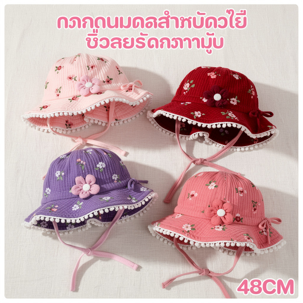 หมวกทรงบักเก็ตเด็ก พิมพ์ลายดอกไม้ ทำจากผ้าฝ้ายและผ้าลินิน ป้องกันแสงแดด UV เหมาะสำหรับเด็กเล็ก ในสไตล์เกาหลี