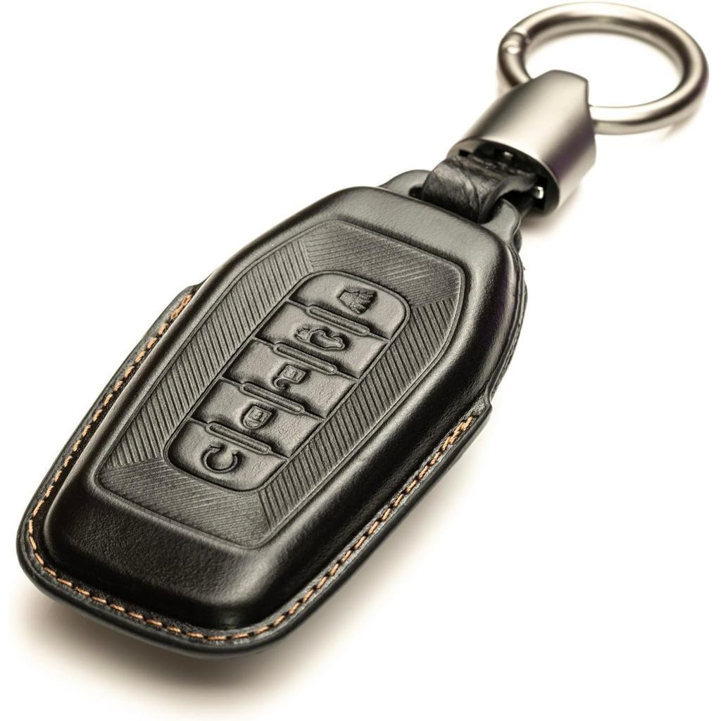 Vitodeco Superior 3D Luxury Leather Key Fob Cover Case Protector เข้ากันได้กับ Infiniti QX80, QX60 (