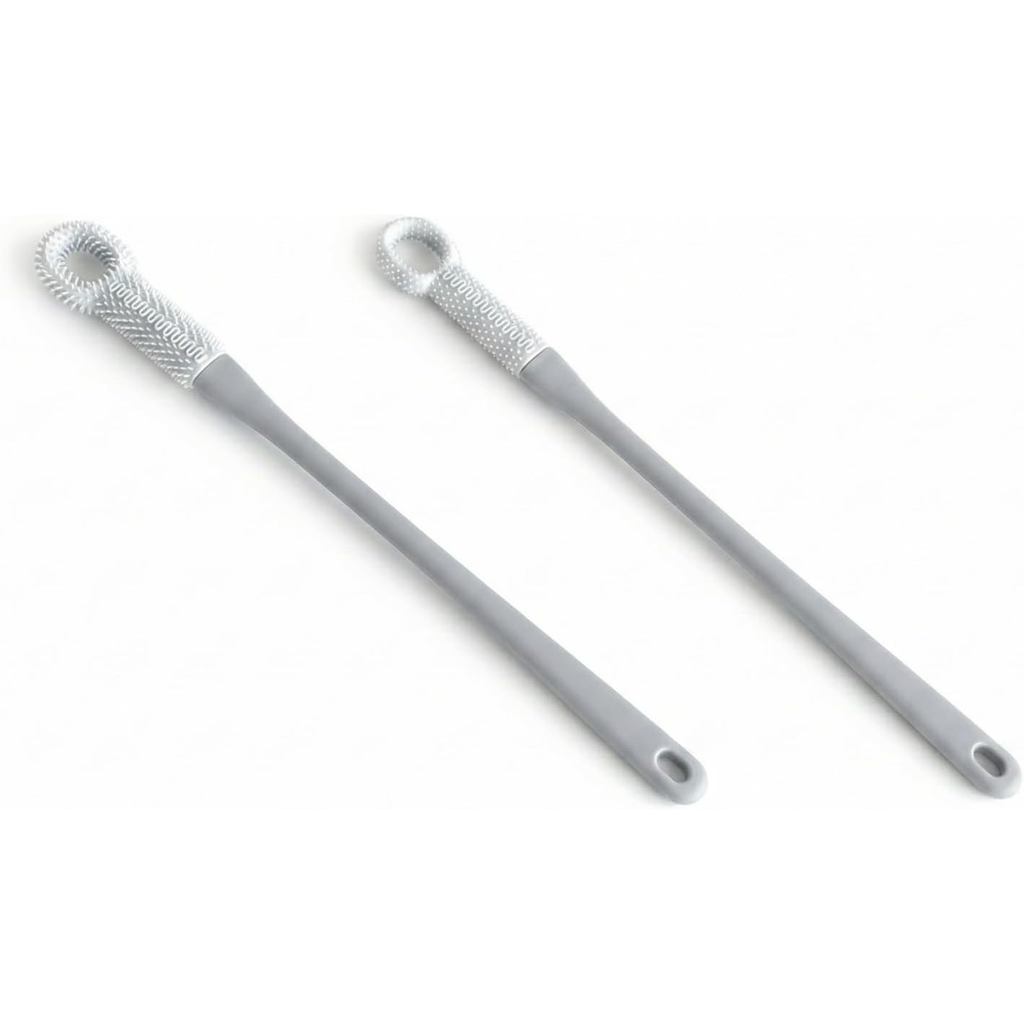 2 ชิ้นด้ามยาว T Wash Brush Set, 15.7 "ขยายซิลิโคนขัดเท้าสําหรับอาบน้ํา, Dual s สําหรับขัดผิวและทําคว