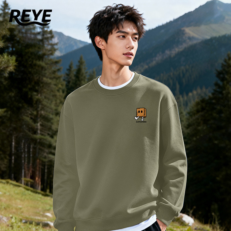 REYE เสื้อสเวตเตอร์ 330G ทรง Oversize ไหล่ตกเท่ๆ ใส่เที่ยวคาเฟ่ ระบายอากาศดี ไม่ร้อน