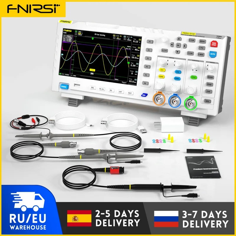 ขายร้อนFNIRSI 1014D Digital Oscilloscope 2 In 1 Dual Channel Input Signal Generator 100MHz * 2 Analo