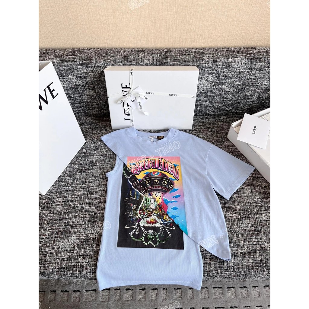 เสื้อลำลองสไตล์ใหม่สำหรับฤดูใบไม้ผลิและฤดูร้อน ดีไซน์ไหล่ตก สไตล์ Paula's Ibiza แบรนด์คู่ การออกแบบร