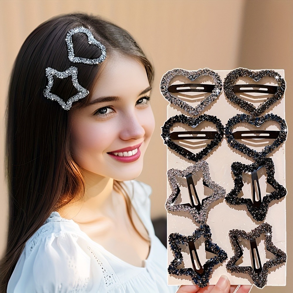 กิ๊บติดผม.Multicolor.Star.&.Heart.8.ชิ้น.สำหรับผู้หญิง.เหมาะสำหรับทุกโอกาส