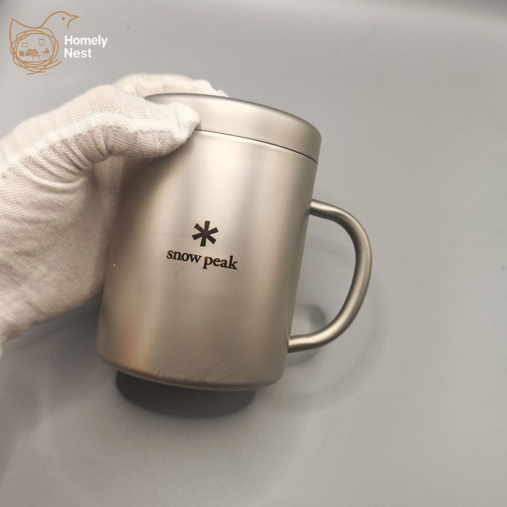 แก้วไทเทเนียมทนความร้อนแบบพกพา Snow Peak: 400ml Double-Wall, High-End, สําหรับสํานักงานและใช้ในบ้าน