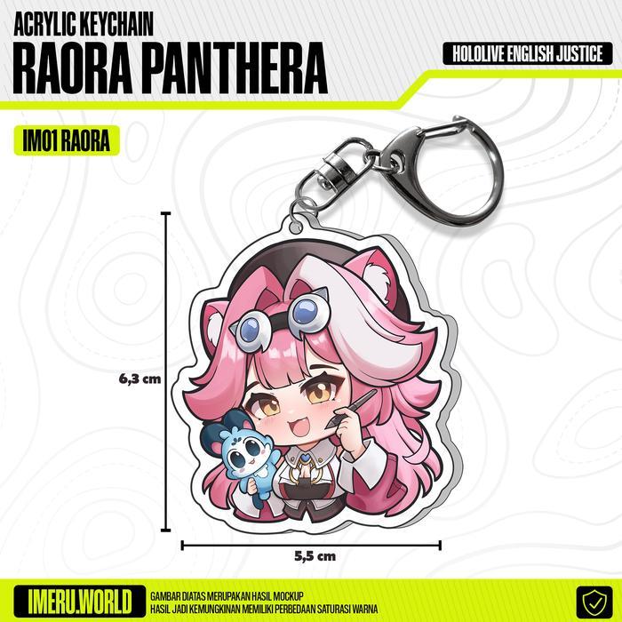 พวงกุญแจ Gantungan Kunci Aik Anime Hololive ภาษาอังกฤษ Justice Raora Panthera - IM01 RAORA