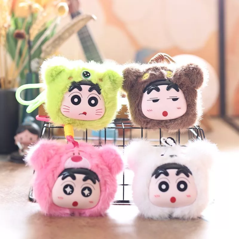 Kawaii Vinyl Crayon Shinchan ตุ๊กตาพวงกุญแจตุ๊กตาการ์ตูนกระเป๋าจี้ Charm