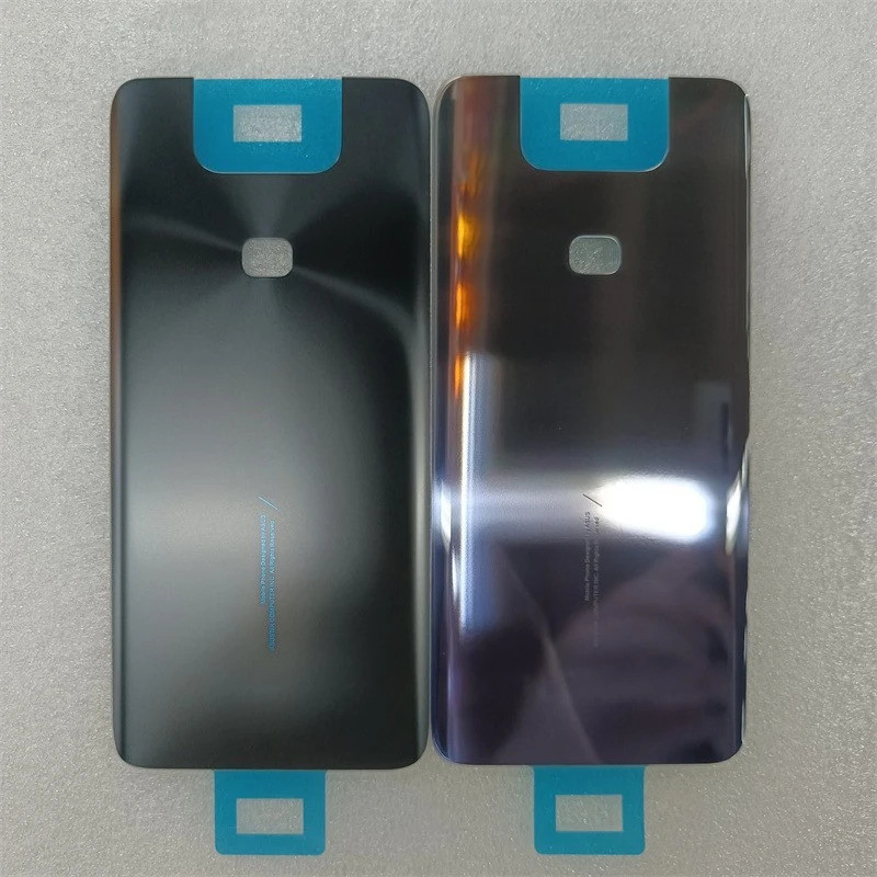 กระจกด้านหลังสําหรับ Asus Zenfone 6 ZS630KL ฝาครอบแบตเตอรี่ด้านหลังเปลี่ยนด้วยกาว