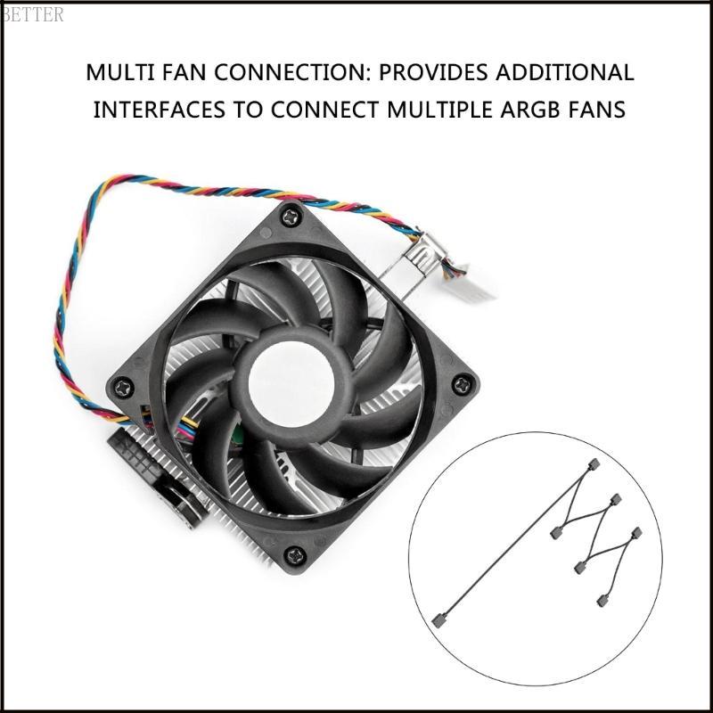 BETT ยืดหยุ่น ARGB Splitter สาย 3PIN ARGB สายรัดสําหรับพัดลม ARGB แบบไร้รอยต่อประสบการณ์แหล่งจ่ายไฟ 