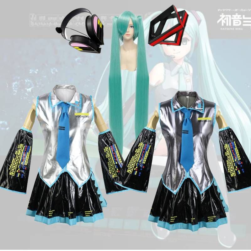 Vocaloid Miku Cosplay Dress แบบคริสต์มาส ทำจากPU สินค้าคุณภาพสูงพร้อมจัดส่งเร็ว