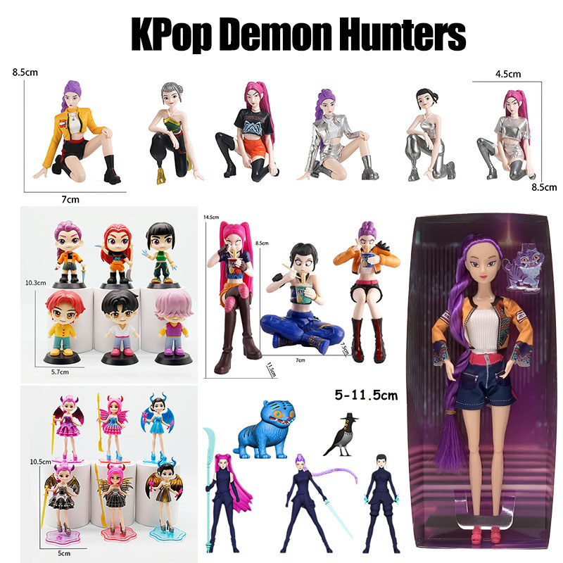 KPop Demon Hunters Action Figure ชุด 10 ชิ้น Demon Hunters Rumi Zoey ของเล่นสําหรับของขวัญเด็ก
