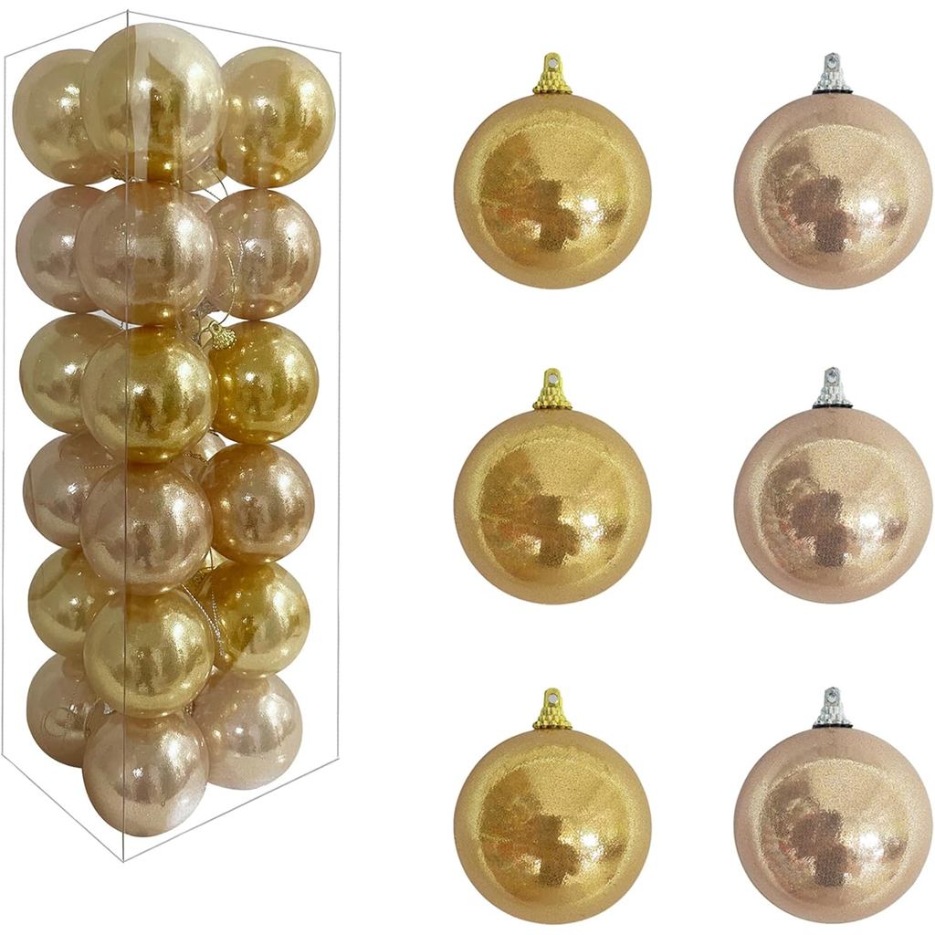 24 ชิ้นลูกคริสต์มาสเครื่องประดับ - Shatterproof Christmas Ball สําหรับตกแต่งต้นคริสต์มาสแขวน,ปาร์ตี้