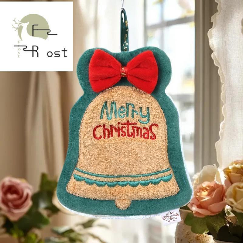 Hth น่ารักคริสต์มาสทําความสะอาดผ้าขนหนูปะการังกํามะหยี่มือผ้าขนหนูมนุษย์หิมะห้องน้ําแขวนผ้าเช็ดจานดู