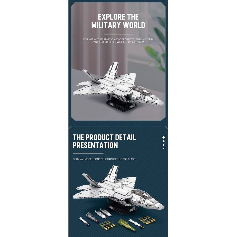 ใช้งานร่วมกับ Lego Brick 33020F-22 Raptor Stealth จําลอง Fighter ประกอบบล็อกตัวต่อในวัยเด็ก