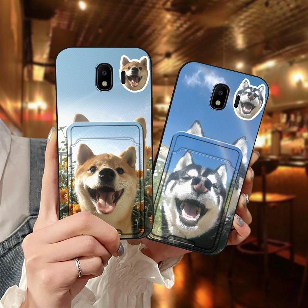 SAMSUNG ป้องกันซิลิโคนเคสโทรศัพท์สําหรับSamsung Galaxy J4 2018/J400F Anti-KNOCKการ์ดกระเป๋าแขนช่องใส