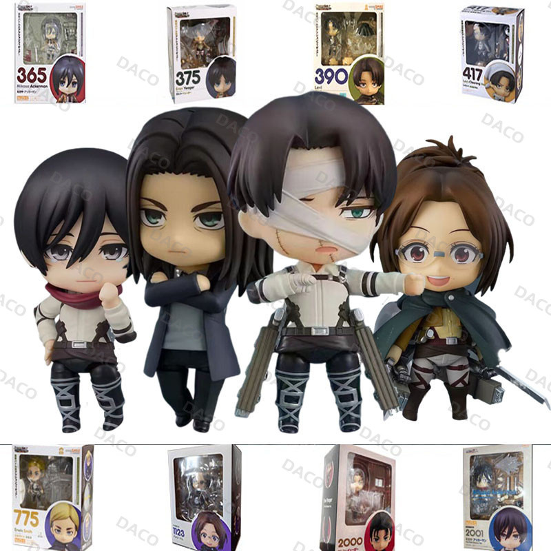 ฟิกเกอร์ PVC Nendoroid Attack on Titan Levi Ackerman 390 Eren Yeager 375 Mikasa Ackerman 365 Erwin S