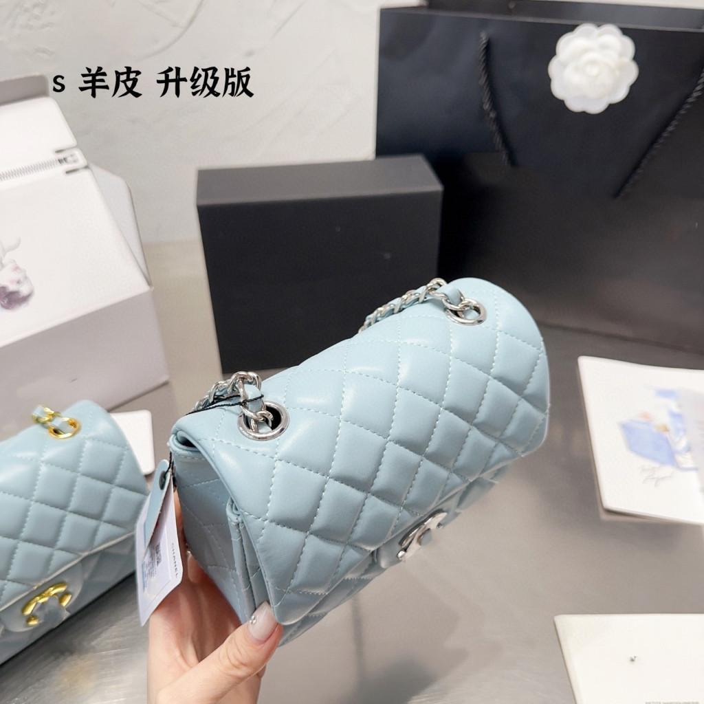 Real Shot คลังสินค้าพร้อม Square Fat Diamond Bag Small Chain Crossbody Handbag Fashion Leather Side 