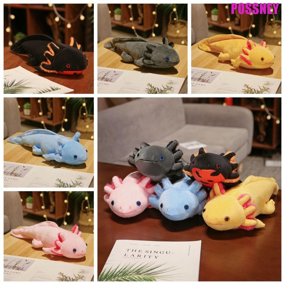 POSSNEY Salamander Plush Toy, Salamander Newt Fish Colourful Newt Plush Toy,น่ารักตุ๊กตาAxolotl Fuzz