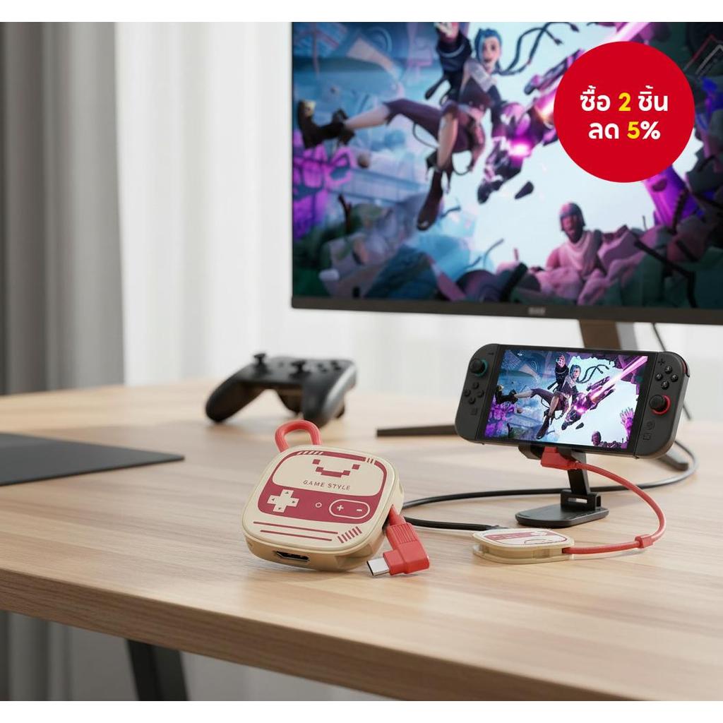 สวิตช์ 2 พร้อม HDMI 4K@60Hz, USB3.0 & 100W PD, รองรับโหมด TV/Desktop, เอาต์พุต HD สําหรับเครื่องเล่น