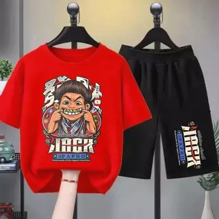 【จัดส่งไทย BOB เซ็ตชุดเด็ก เสื้อ+กางเกง ชุดสองชิ้น ชุดฤดูร้อนใหม่สำหรับเด็กชาย เสื้อยืดแขนสั้นและกางเกงขาสั้น ลำลอ