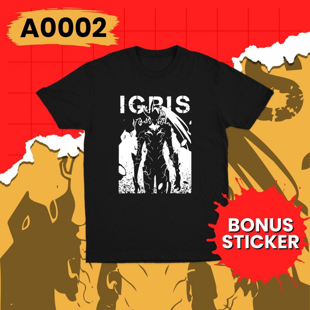✨ เสื้อยืดอนิเมะ Solo Leveling Igris Shadow A0002
