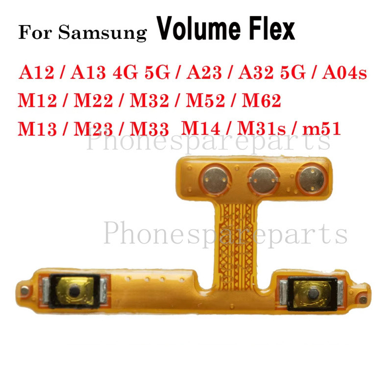1/5 ชิ้นปุ่มสวิทช์ปุ่ม Key Flex สําหรับ Samsung A12 A13 A23 A32 A04S M12 M22 M32 M52 M62 M13 M23 M33 M14 M31S M51