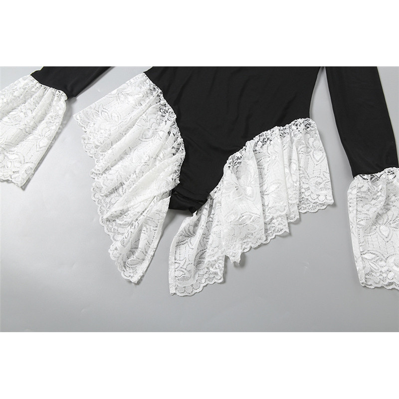 ชุดสตรีสไตล์ยุโรปและอเมริกัน ฤดูใบไม้ร่วงถึงฤดูหนาว 2025 เข้าทรงดูผอม แขนยาว มีลูกไม้ - รูปที่ 5