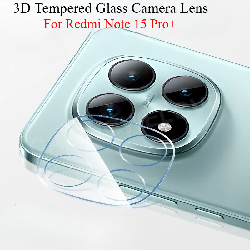 3 ชิ้น 3D กล้องเลนส์ป้องกันฟิล์มสําหรับ Redmi หมายเหตุ 15 Pro + Pro Plus POCO M8 Pro 5G 4G 2025 กระจกนิรภัยโปร่งใสเต็มรูปแบบป้องกันปกหลัง