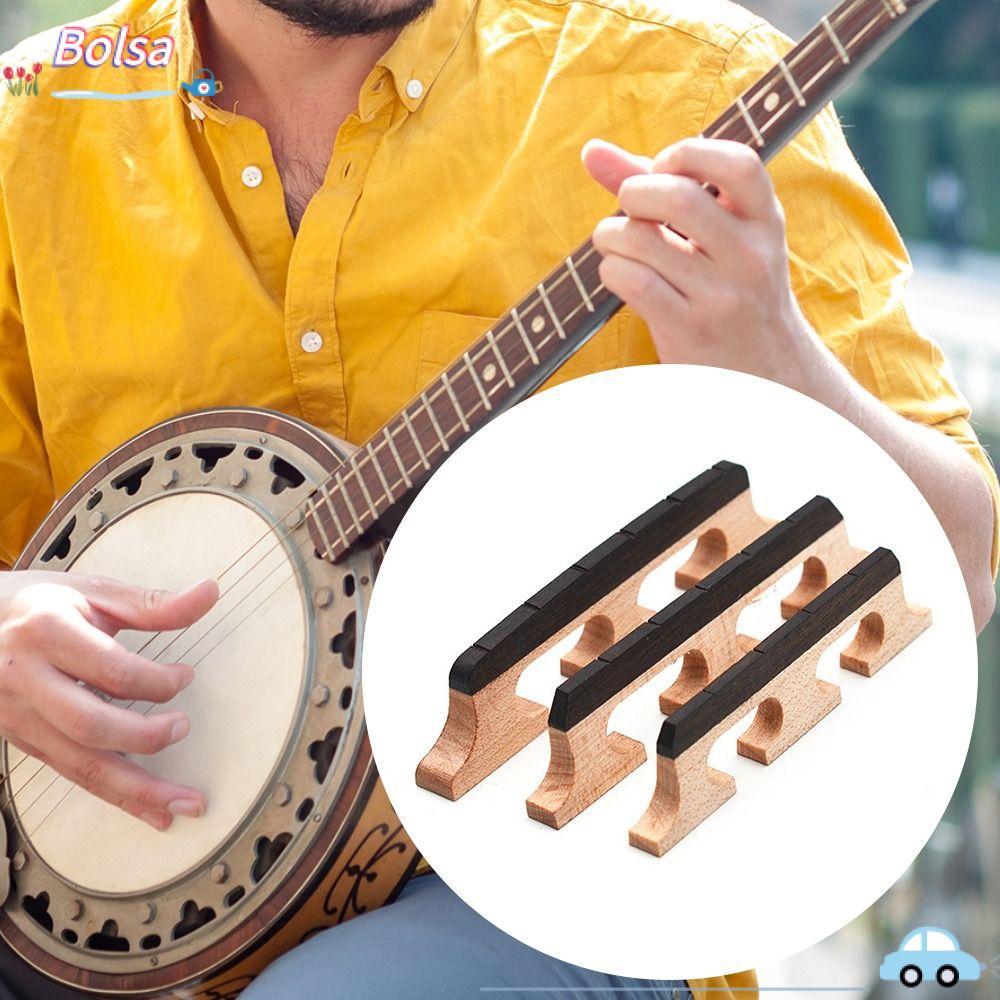BOLSA String Banjo Bridge, เครื่องดนตรี 5 Strings Banjo Bridge Parts, เปลี่ยน Maple Ebony Instrument