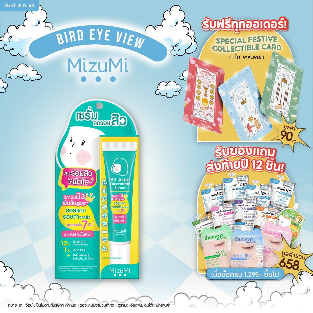 MizuMi B3 Acne Concentrate Serum(13g x 1 หลอด) เซรัมลดรอยสิว  ลดรอยแดง ลดรอยดำ ผ