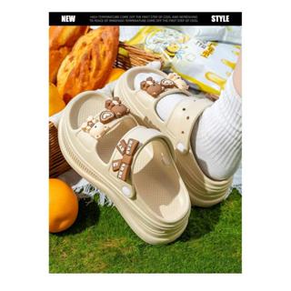 รองเท้าแตะหญิงพื้นหน้ายก ฤดูร้อน มีส้นสำหรับในบ้าน ในร่ม แฟช…