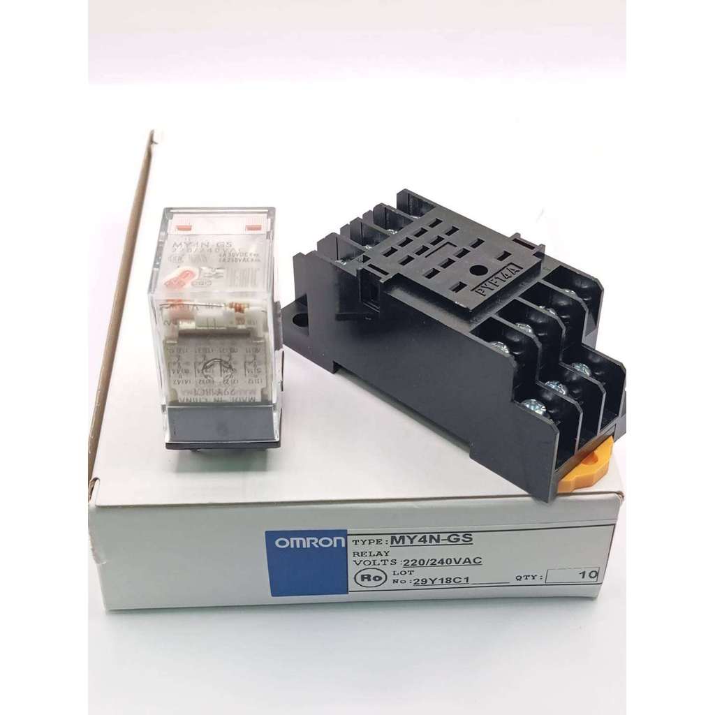 แบรนด์แท้ รีเลย์ MY4N-GS 12V 24V 48V 110V 220V AC, DC มี socket ขายทั้งชุด สินค้าถ่ายจากงานจริงพร้อมส่งจากไทย