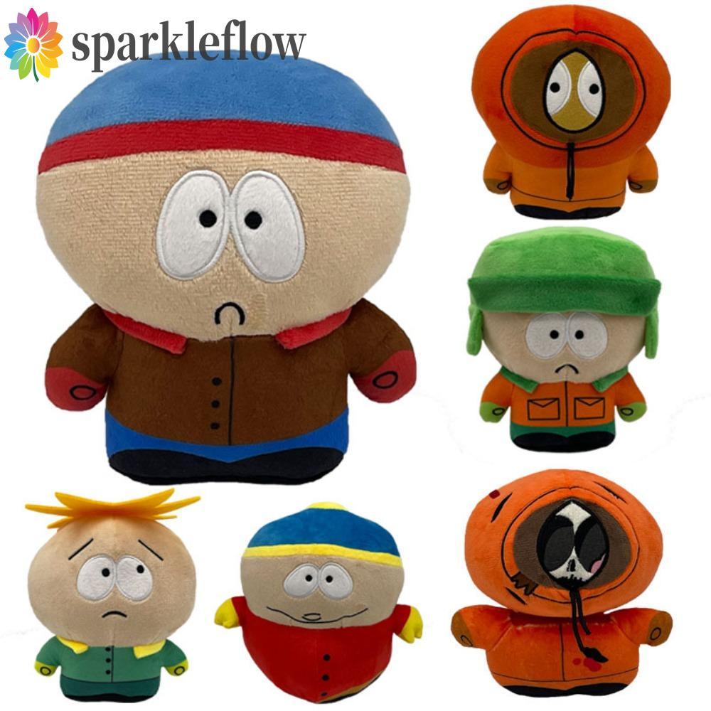 SPARKLEFLOW South Park ตุ๊กตาตุ๊กตาเหมือนจริง Southern Park ตัวอักษรของเล่นตุ๊กตาหมอนสําหรับของขวัญเ