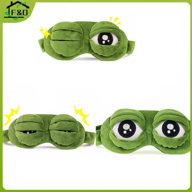 F&O Frog Sad frog 3D Eye Mask Cover Sleeping Funny Rest Sleep ของขวัญตลก