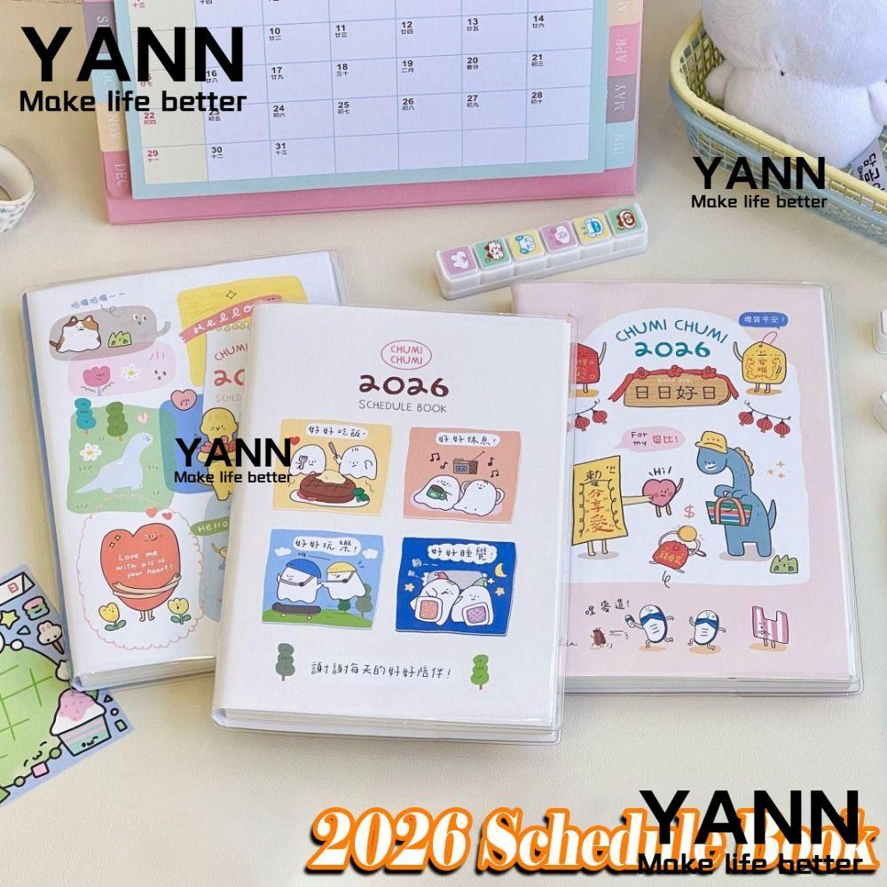 YANN สมุดบันทึกนักเรียน ที่จะทํารายการด้วยปฏิทิน 2026 Planner แบบพกพา B6 Daily Planner นักเรียน