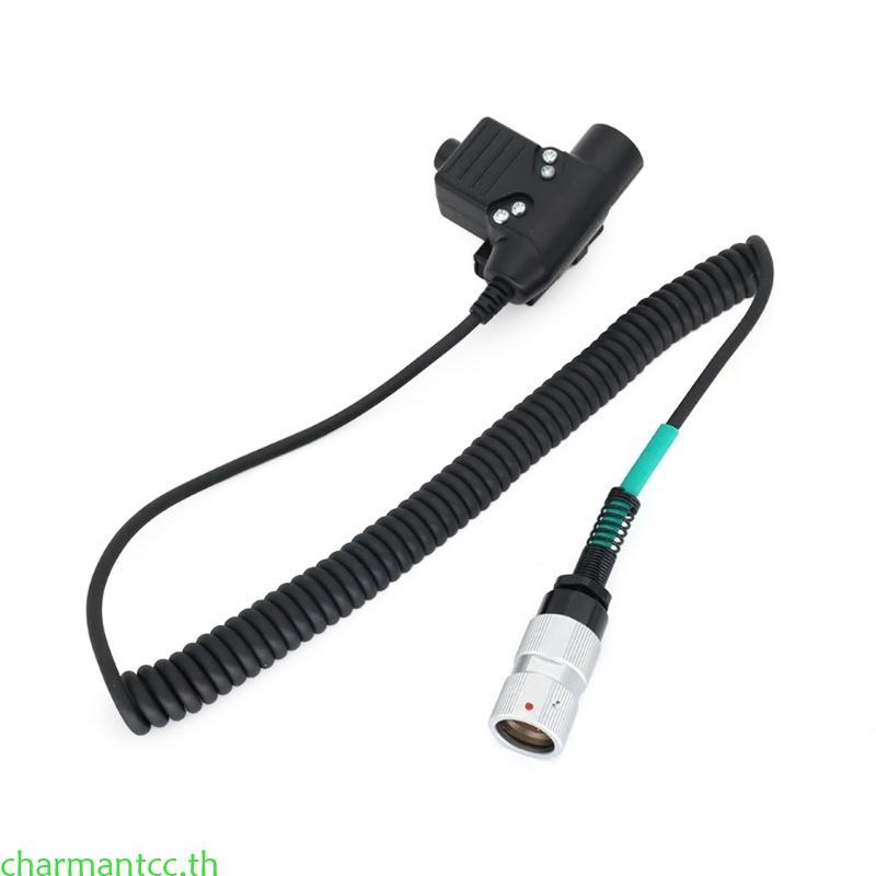 Charmantcc U94 6 Pin Plug PTT Cable ชุดหูฟังอะแดปเตอร์ PTT สําหรับวิทยุ PRC152