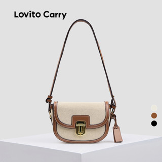 (Lovito Carry) กระเป๋าสะพายไหล่ใบเล็กแบบลำลอง สีสันเรียบๆ สำ…