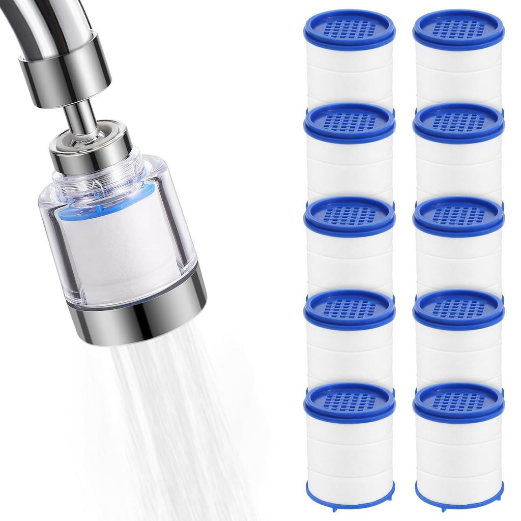 JoJoFuny Faucet Head Filter M22 Screw 360-Degree Rotating Faucet Spray Head with Built-in Cotton Fil