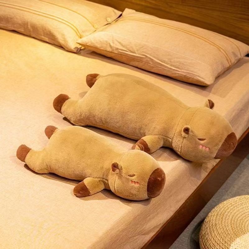 90/110cm น่ารัก Capybara โกหกสไตล์สาว Sleeping Plush ของเล่นเตียง Capybara ยาวตุ๊กตาตุ๊กตาของขวัญวัน