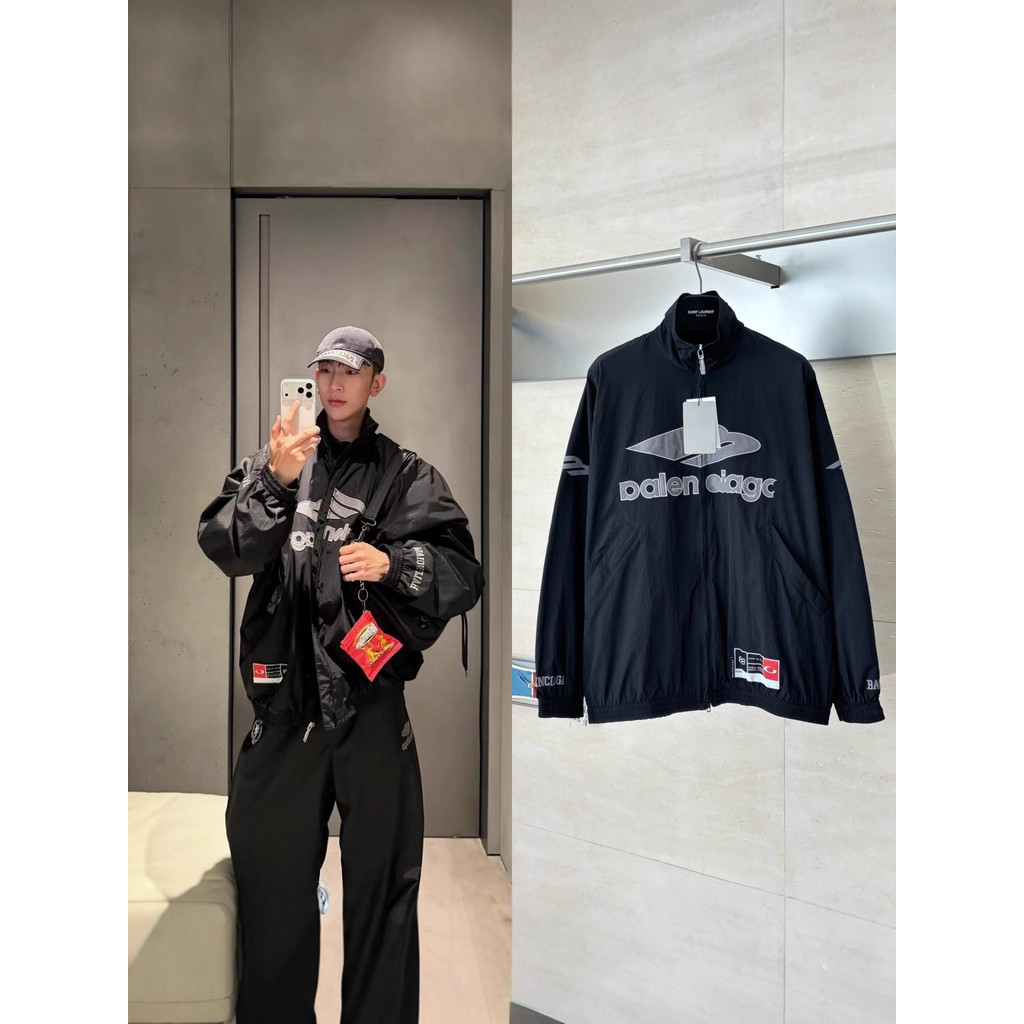 C7GU *BLC# New Skiing3B Embroidered Printed Football Sports Woven Jacket