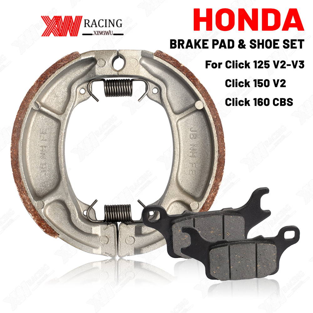 ชุดผ้าเบรคและรองเท้า Honda Click สําหรับ 125 V2/V3, 150 V2, 160 CBS พร้อมพลังหยุดที่เหนือกว่า