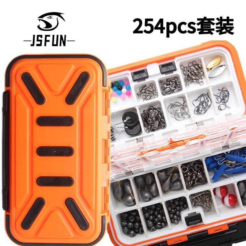 254Lure Accessories Set Fishing Hooks Texas Rig Sea Fishing Rock Fishing Kit Fishing Accessories Box