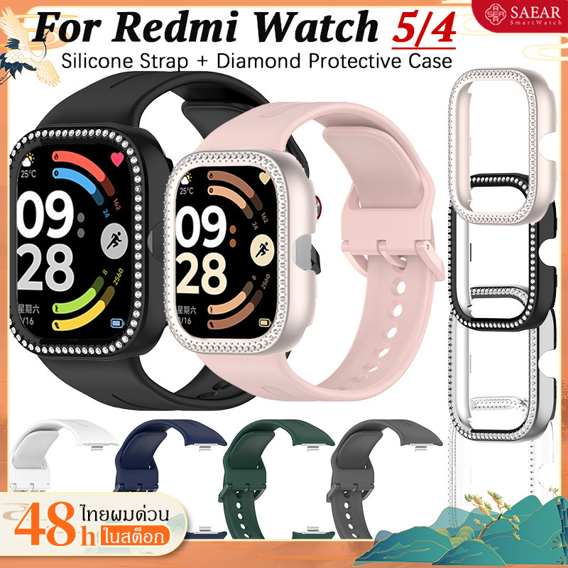 【เคส+สาย】เคส PC +สายซิลิโคนใหม่ for Xiaomi Redmi Watch 5 / Redmi Watch 4 ฝาครอบกันชนฟิล์มป้องกันหน้าจอ สายกีฬา+กรณีน