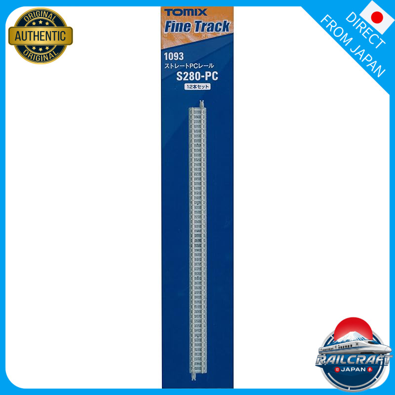 TOMYTEC TOMIX N Scale Straight PC Rail S280-PC F 12-Piece Set 1093 Railroad Model Accessories