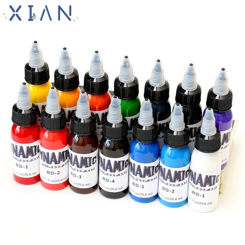XIANEN Tattoo Ink 30ML สีขาว สีฟ้า สีดำ และอีกหลากหลายสี สำหรับฝึกหัดและใช้งานจริง