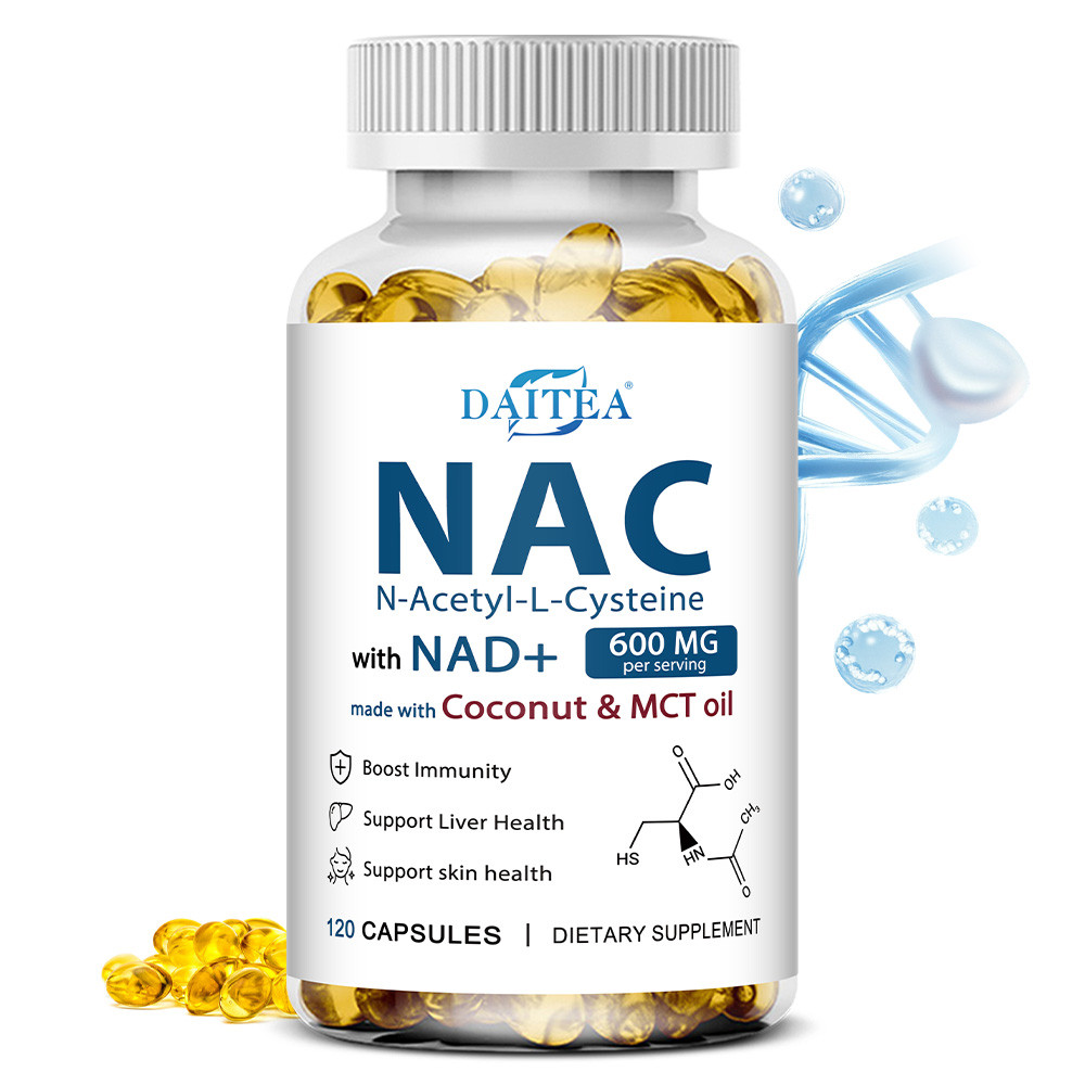 อาหารเสริม Daitea-NAC - NAC Softgels รองรับสารต้านอนุมูลอิสระ ภูมิคุ้มกัน ทางเดินหายใจ และสุขภาพตับ 
