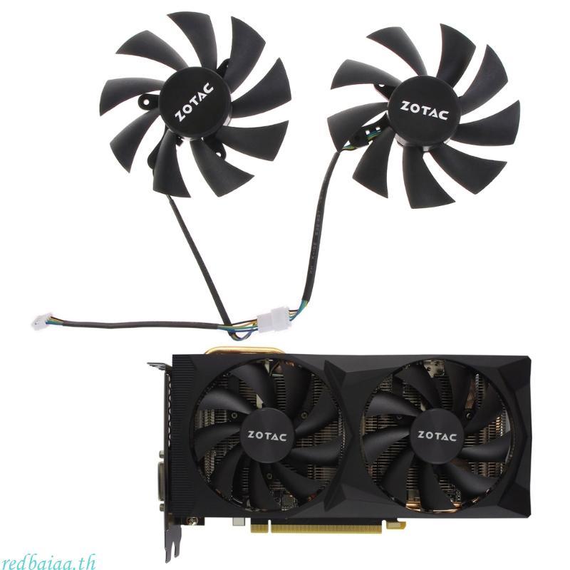 Redbaiaa 1 2PC กราฟิกการ์ดระบายความร้อน VGA พัดลม 4Pin 12V 0 35A สําหรับ Zotac RTX2060 2060 SUPER